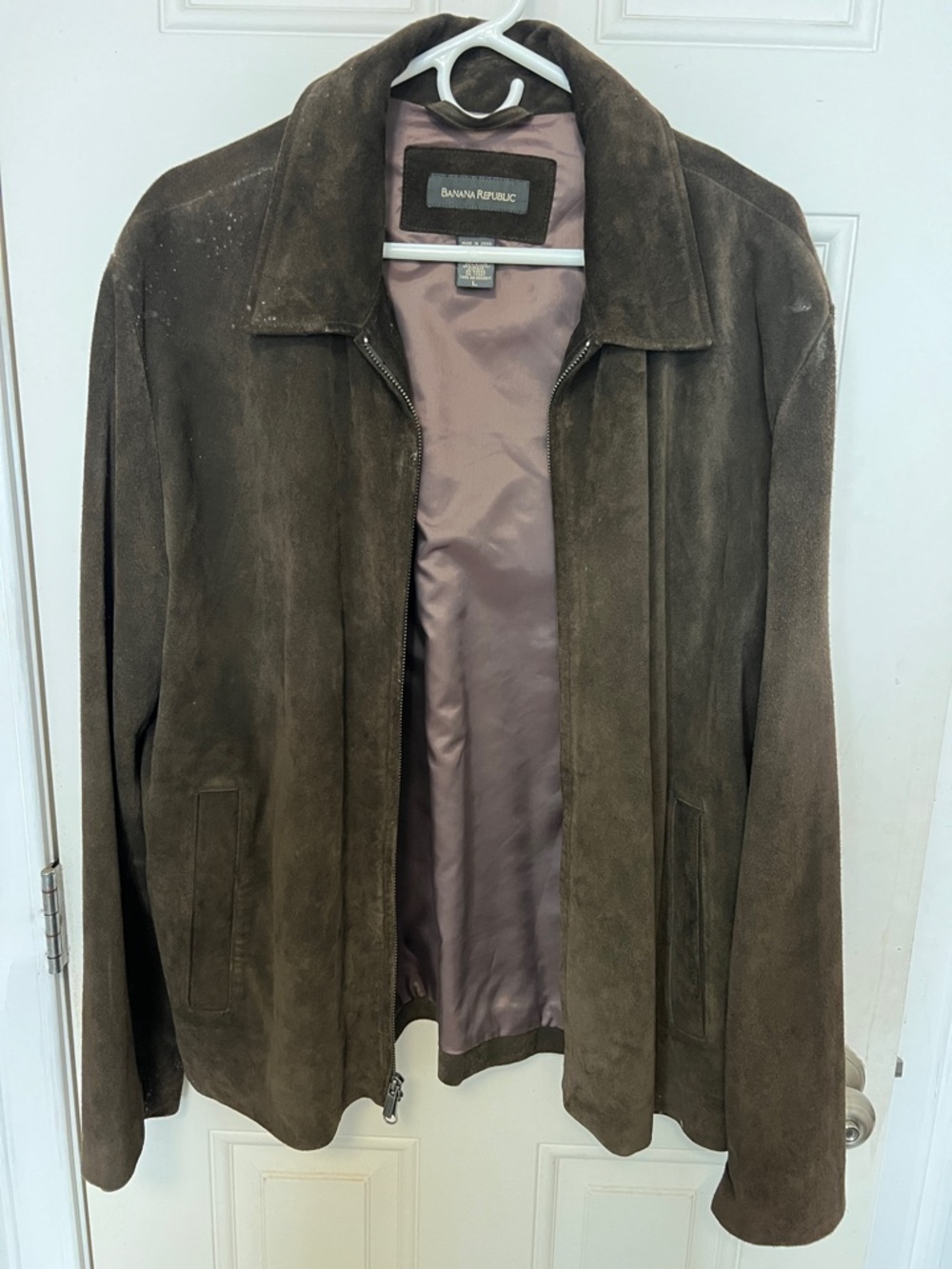 Banana Republic Men's Dark Brown Leather Suede Jacket